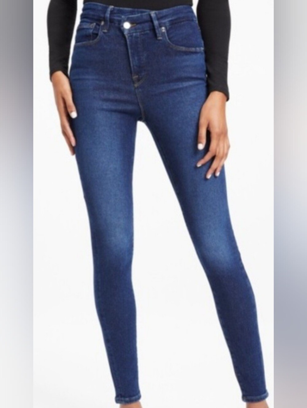 Good American 369 Dark Blue High-Rise Skinny Jeans